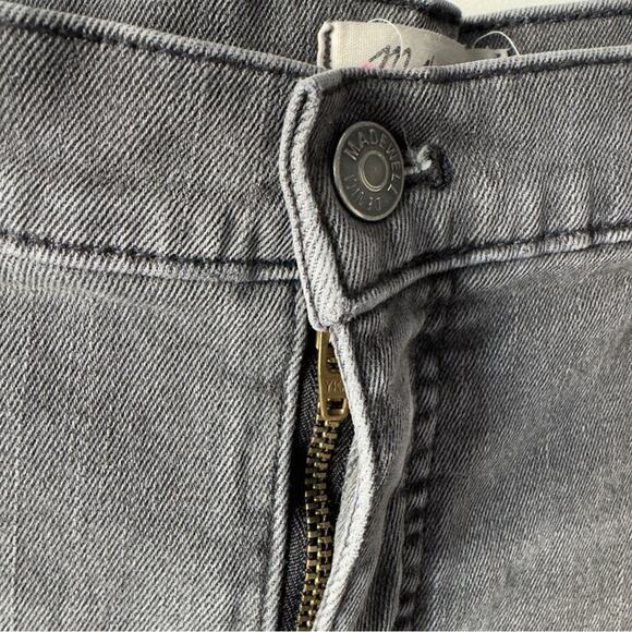 Madewell Classic Straight Jean Gray Jeans denim raw hem zip button pockets EUC - Picture 8 of 12